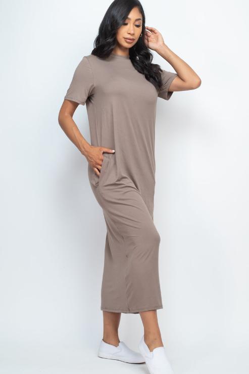 Side Pocket Tee Dress - Wholesale Capella Apparel