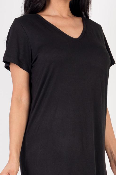 Short Sleeve Casual Solid Color Comfy Dress - Capella Apparel