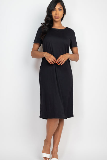 Loose Fit Short Sleeve Maxi Dress - Capella Apparel