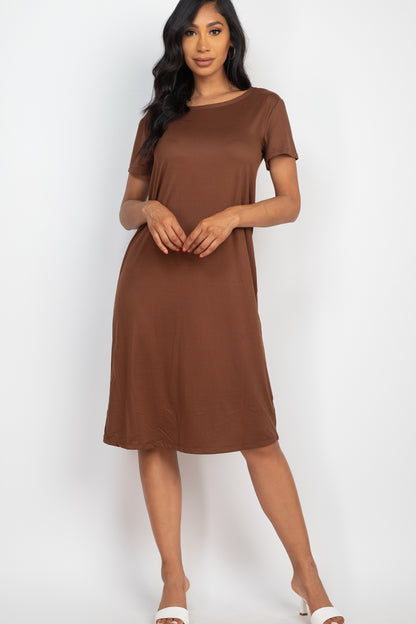 Loose Fit Short Sleeve Maxi Dress - Capella Apparel