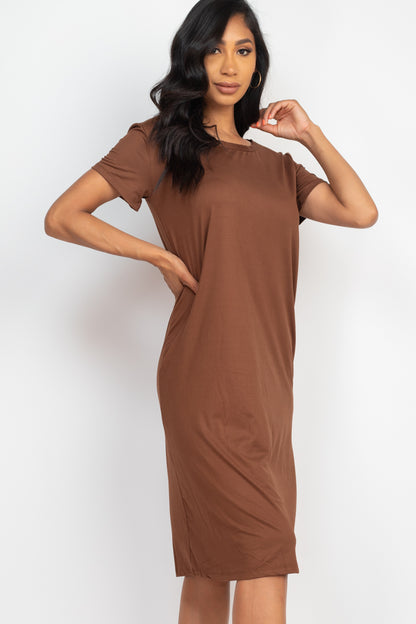 Loose Fit Short Sleeve Maxi Dress - Capella Apparel