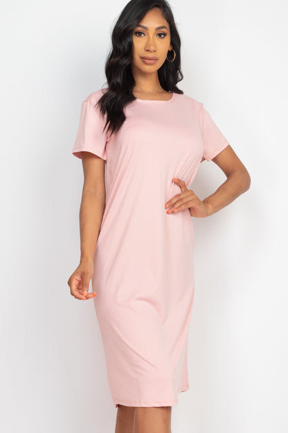 Loose Fit Short Sleeve Maxi Dress - Capella Apparel