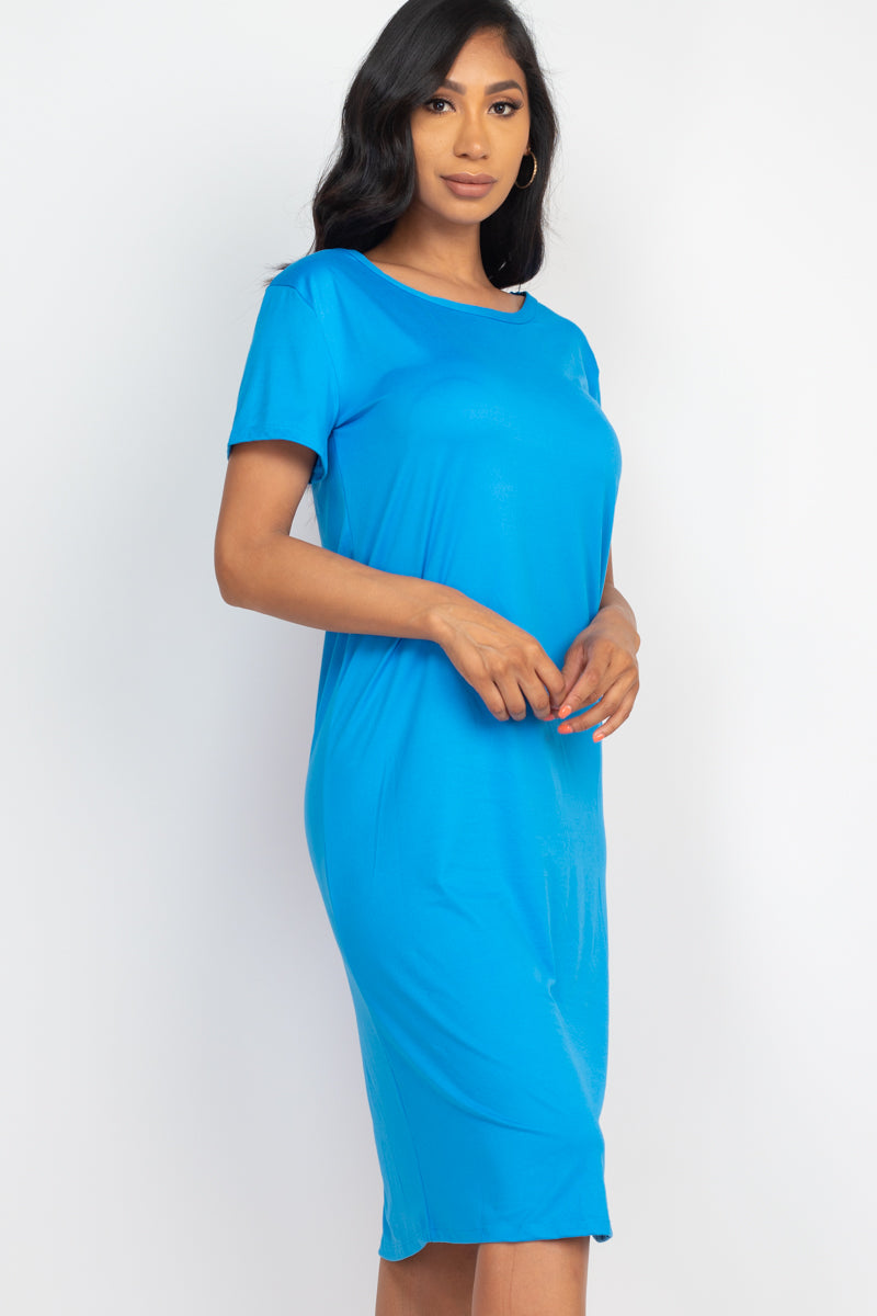 Loose Fit Short Sleeve Maxi Dress - Capella Apparel