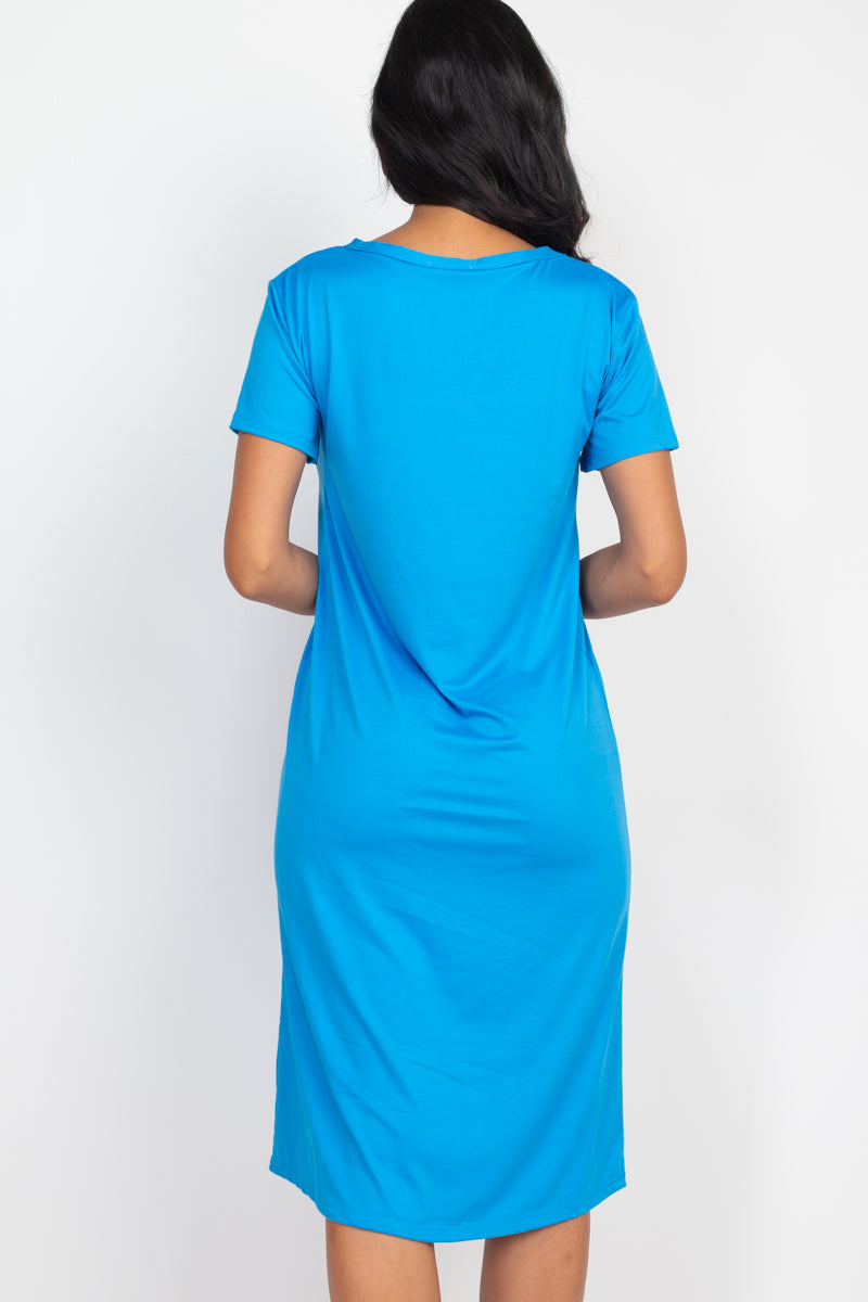 Loose Fit Short Sleeve Maxi Dress - Capella Apparel