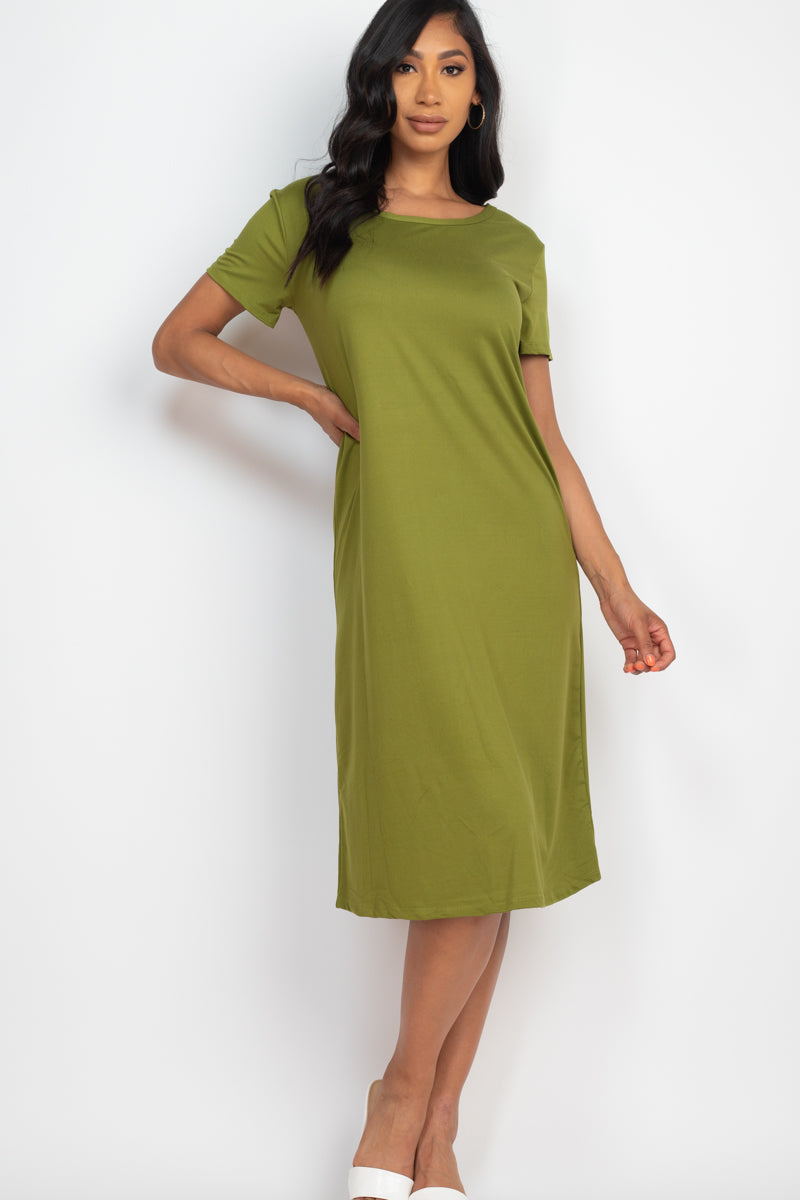 Loose Fit Short Sleeve Maxi Dress - Capella Apparel