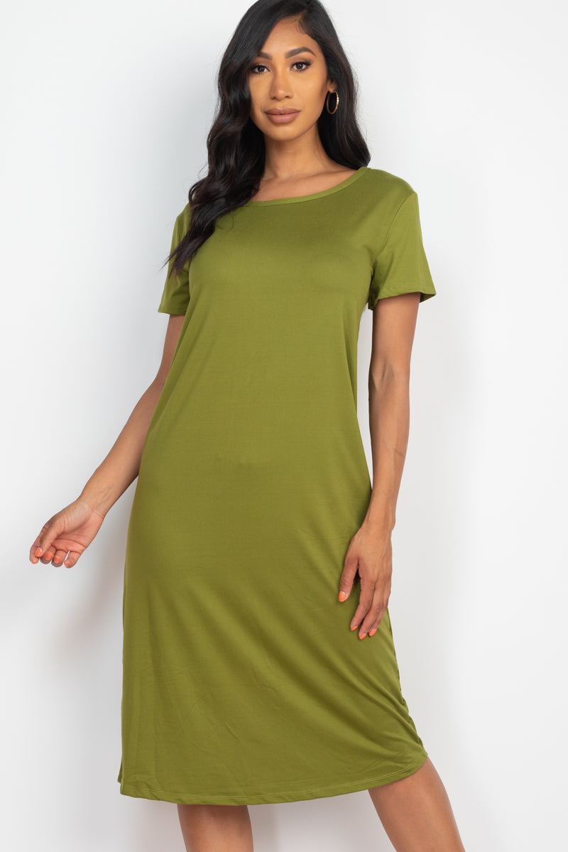 Loose Fit Short Sleeve Maxi Dress - Capella Apparel