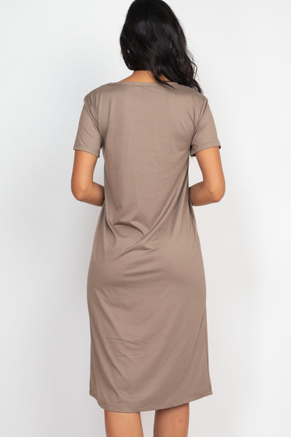 Loose Fit Short Sleeve Maxi Dress - Capella Apparel