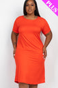 Plus Size Loose Fit Short Sleeve Maxi Dress - Capella Apparel