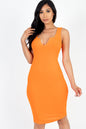 Casual Ribbed Split Neck Bodycon Dress (CAPELLA) - Capella Apparel