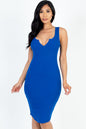 Casual Ribbed Split Neck Bodycon Dress (CAPELLA) - Capella Apparel