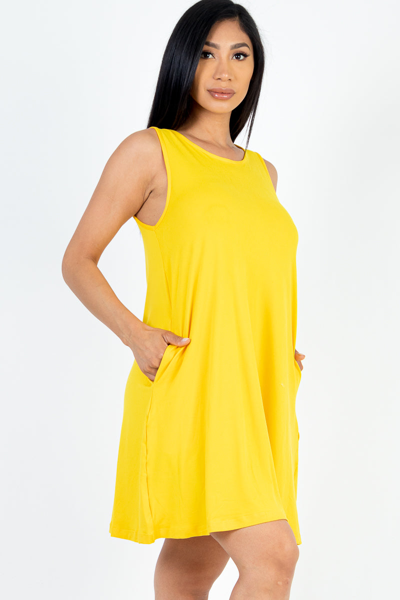 Comfy Sleeveless Flare Mini Dress - Capella Apparel