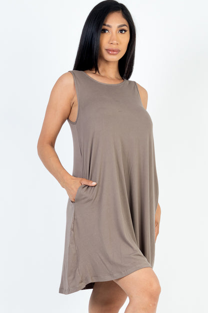 Comfy Sleeveless Flare Mini Dress - Capella Apparel