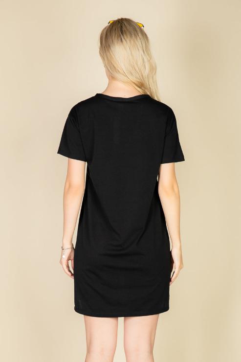 Short Sleeve Side Slit Tee Dress - Capella Apparel