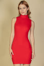 Ribbed Turtle Neck Sleeveless Bodycon Mini Dress (CAPELLA) - Capella Apparel