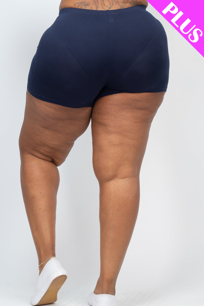 Plus Size Solid Shorts - Wholesale Capella Apparel