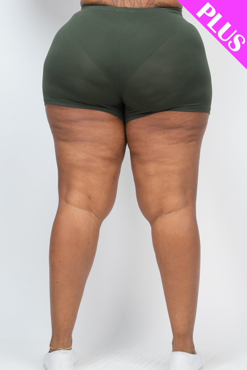 Plus Size Solid Shorts - Wholesale Capella Apparel