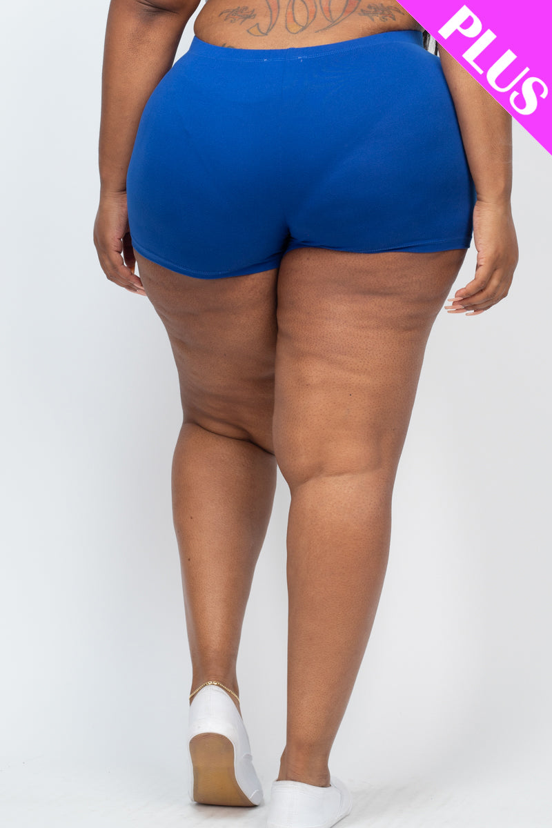 Plus Size Solid Shorts - Wholesale Capella Apparel