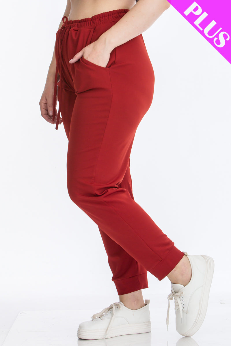 Plus Drawstring Waist Jogger Pants - Wholesale Capella Apparel