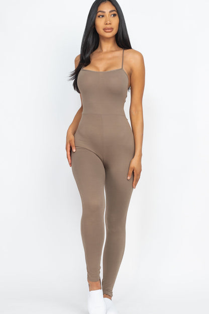 Criss-Cross Open Back Bodycon Jumpsuit (CAPELLA) - Capella Apparel