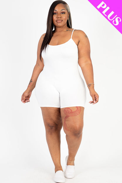 Plus Size Backless Cami Romper (CAPELLA) - Capella Apparel