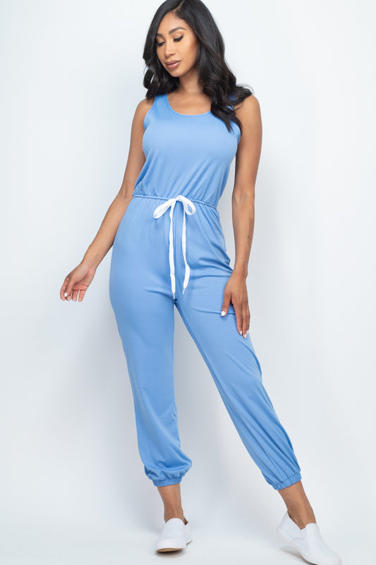 Elasticized Waist Jogger Jumpsuit - Wholesale Capella Apparel