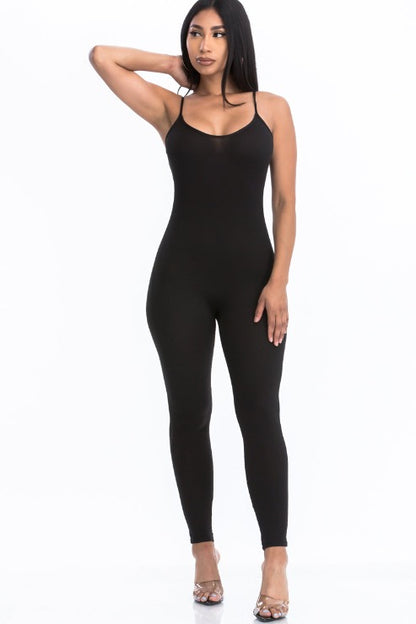 Solid Bodycon Cami Jumpsuit - Wholesale Capella Apparel