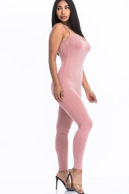 Solid Bodycon Cami Jumpsuit - Wholesale Capella Apparel