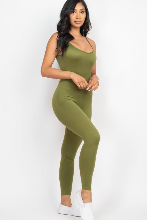 Solid Bodycon Cami Jumpsuit - Wholesale Capella Apparel