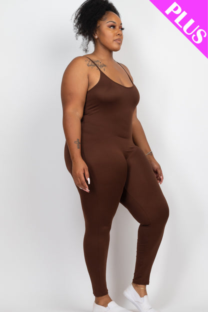 Plus Size Solid Bodycon Cami Jumpsuit - Wholesale Capella Apparel