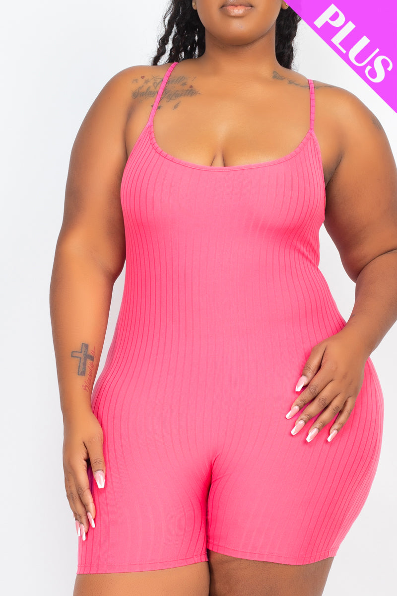 Plus Ribbed Bodycon Romper - Wholesale Capella Apparel