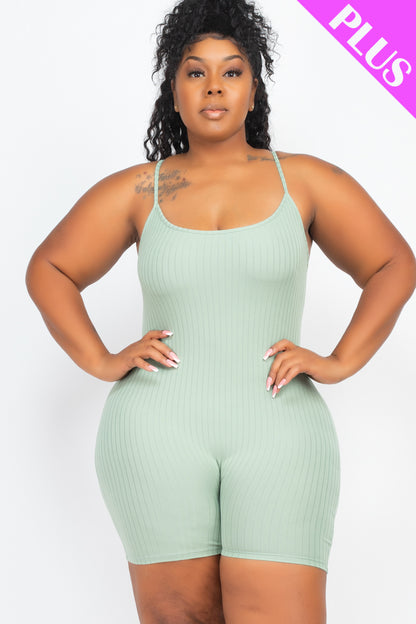 Plus Ribbed Bodycon Romper - Wholesale Capella Apparel