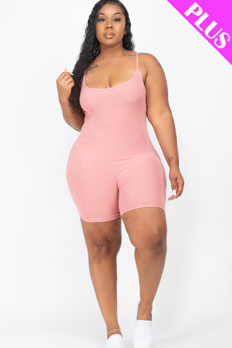 Plus Ribbed Bodycon Romper - Wholesale Capella Apparel