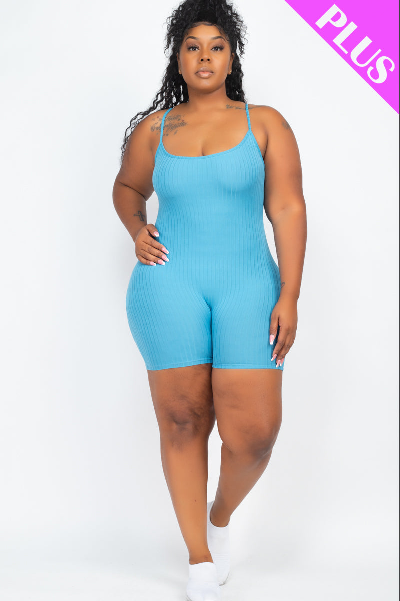 Plus Ribbed Bodycon Romper - Wholesale Capella Apparel