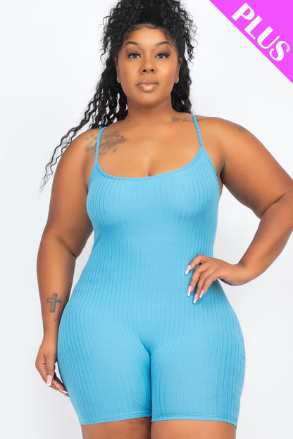 Plus Ribbed Bodycon Romper - Wholesale Capella Apparel