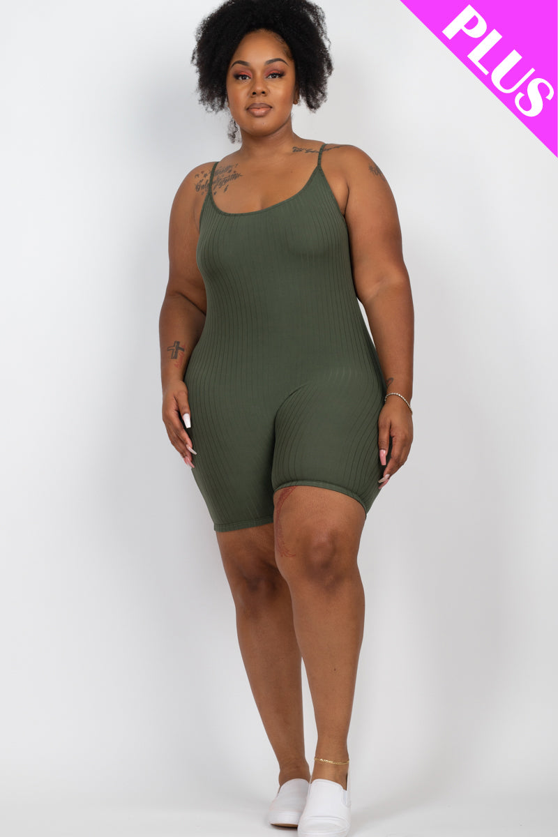 Plus Ribbed Bodycon Romper - Wholesale Capella Apparel