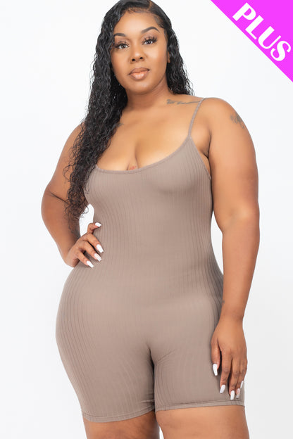 Plus Ribbed Bodycon Romper - Wholesale Capella Apparel