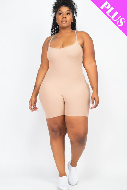 Plus Ribbed Bodycon Romper - Wholesale Capella Apparel