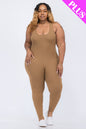 Plus Ribbed Scoop Neck Bodycon Jumpsuit - Wholesale Capella Apparel