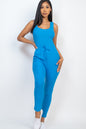 Ribbed Sleeveless Drawstring Jumpsuit (CAPELLA) - Capella Apparel