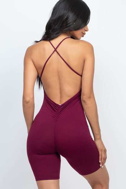 Crossback Bodycon Romper (CAPELLA) - Capella Apparel