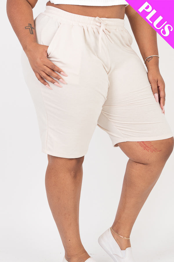 Plus Size French Terry Bermuda Shorts - Capella Apparel