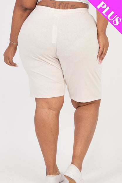 Plus Size French Terry Bermuda Shorts - Capella Apparel