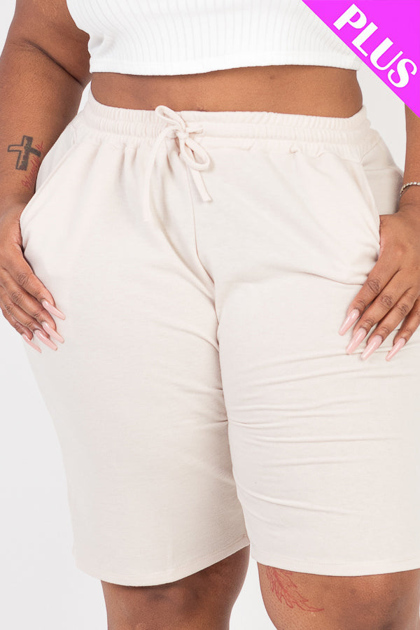 Plus Size French Terry Bermuda Shorts - Capella Apparel