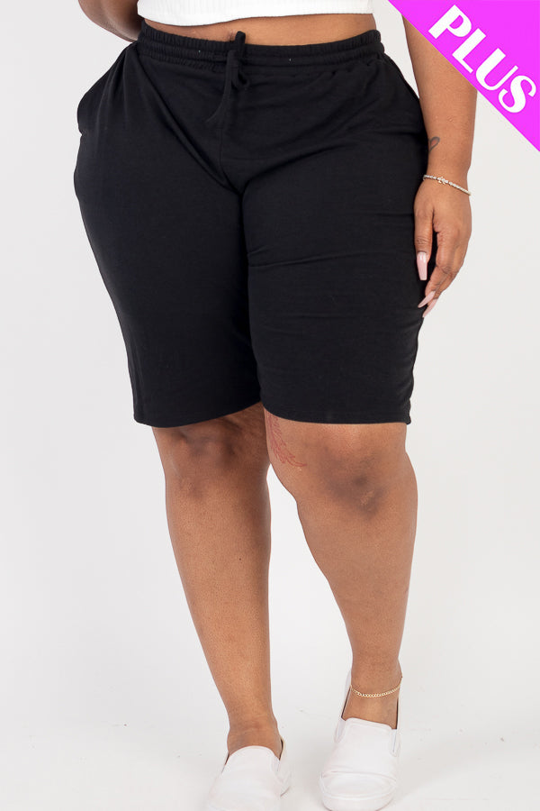 Plus Size French Terry Bermuda Shorts - Capella Apparel