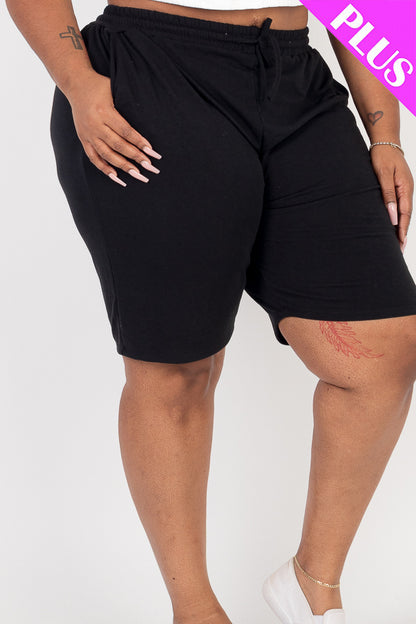 Plus Size French Terry Bermuda Shorts - Capella Apparel