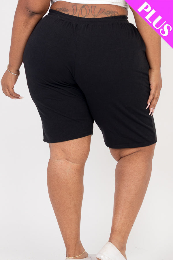 Plus Size French Terry Bermuda Shorts - Capella Apparel