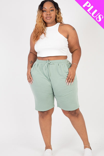 Plus Size French Terry Bermuda Shorts - Capella Apparel