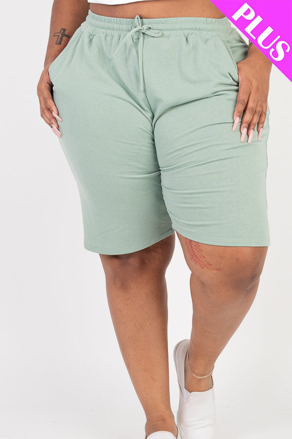 Plus Size French Terry Bermuda Shorts - Capella Apparel