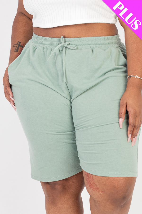 Plus Size French Terry Bermuda Shorts - Capella Apparel