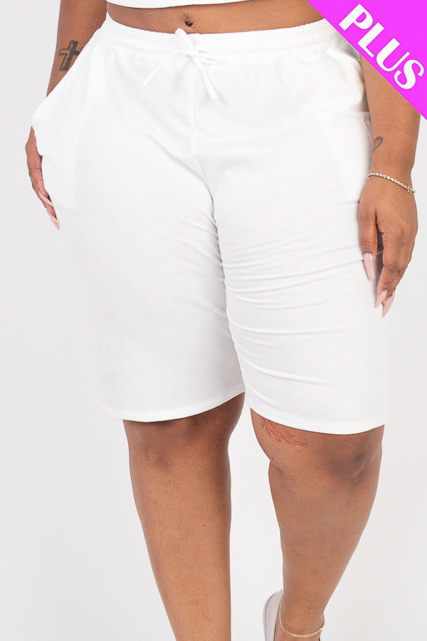 Plus Size French Terry Bermuda Shorts - Capella Apparel